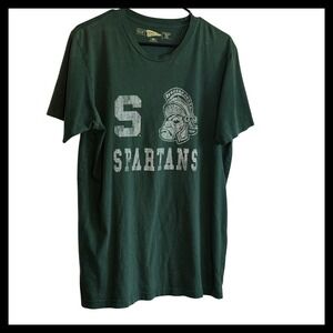 Original Retro Brand Michigan State Spartans T Shirt Mens Large Green MSU Sparty